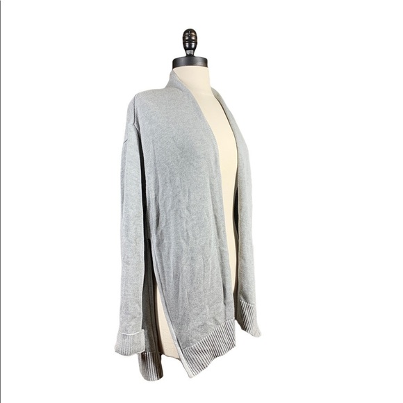 J. Jill grey heather open front cardigan with side zip accents NWT - Picture 1 of 10